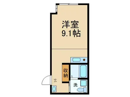 アペイロン渚(ワンルーム/2階)の間取り写真