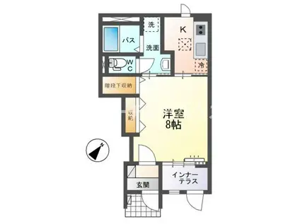 プレミアスII(1K/1階)の間取り写真
