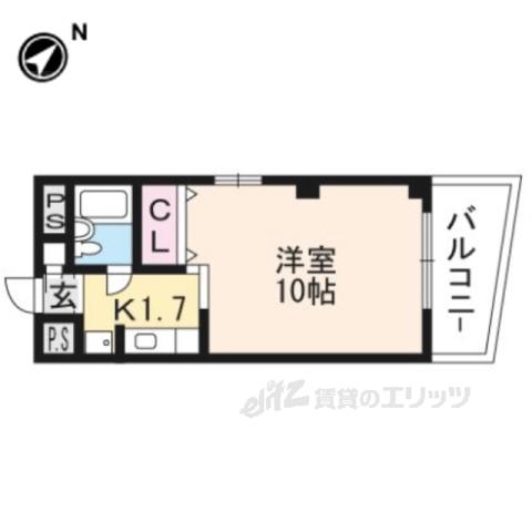 プレアール浜大津(ワンルーム/5階)の間取り写真
