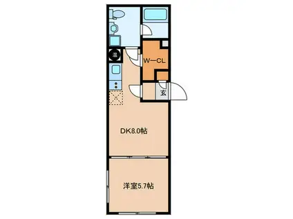 TRADIS西池袋(1DK/4階)の間取り写真