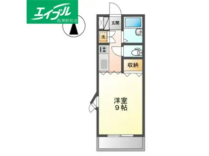 STUDIOENCHATE公園前(1K/1階)の間取り写真