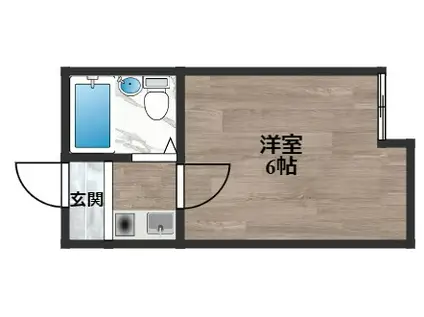 大宝小阪本町ロイヤルハイツ(ワンルーム/1階)の間取り写真