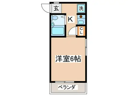 ファミール飛鳥(1K/2階)の間取り写真