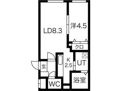 トレフル菊水(1LDK/3階)の間取り写真