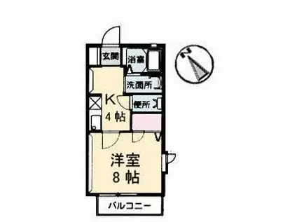 シャルム矢野(1K/2階)の間取り写真