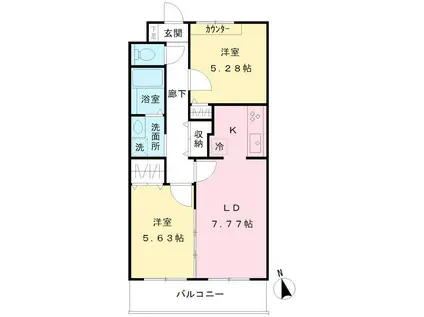 ラムルッカ(2LDK/1階)の間取り写真