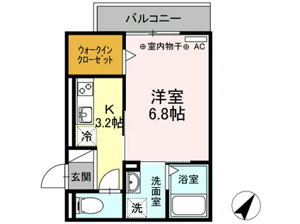 ジュネス東静岡313(1K/3階)の間取り写真