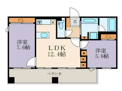 第3三洋ビル(2LDK/3階)の間取り写真