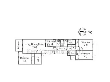 アルファス(3SLDK/4階)の間取り写真