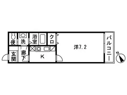 リヴィエール湘南III(1K/1階)の間取り写真