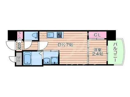 セレニテ西中島アリア弐番館(1DK/3階)の間取り写真