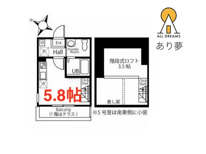 ハーミットクラブハウス横浜松ヶ丘(ワンルーム/2階)の間取り写真