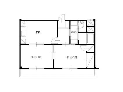 フローラル今泉(2DK/2階)の間取り写真
