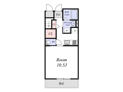 Kパラッツォ垂水泉が丘(1K/1階)の間取り写真