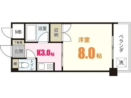 エムビル(1K/3階)の間取り写真