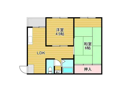 蛍ヶ池ハイツ(2DK/5階)の間取り写真