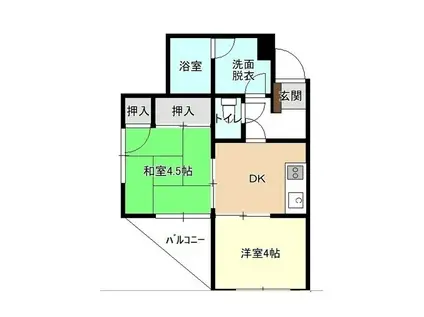 新宿マンション(2K/3階)の間取り写真