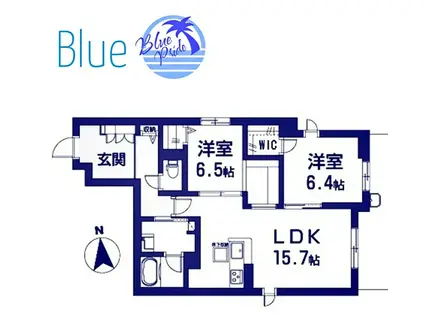 プラスシティ藤沢(2LDK/4階)の間取り写真