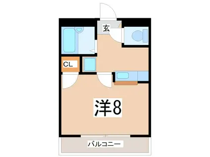 フローリッシュコート(1K/1階)の間取り写真