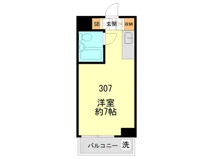 新大塚タウンプラザ(ワンルーム/3階)の間取り写真