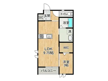 下高津アパート(1LDK/1階)の間取り写真