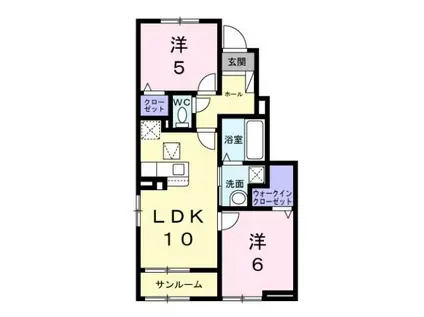 メゾンドラーゴ(2LDK/1階)の間取り写真