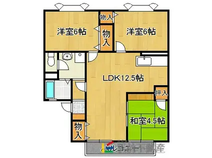 ボン・セジュールA棟(3LDK/2階)の間取り写真