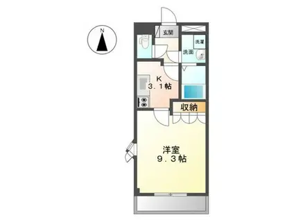 オレンジヒルズ(1K/1階)の間取り写真