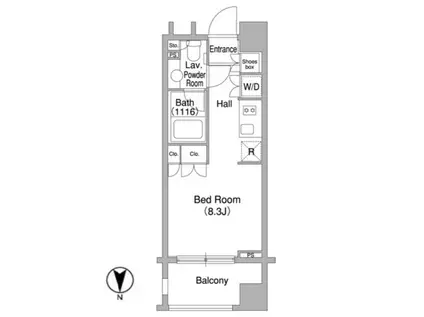 コンフォリア 大森DEUX(ワンルーム/7階)の間取り写真