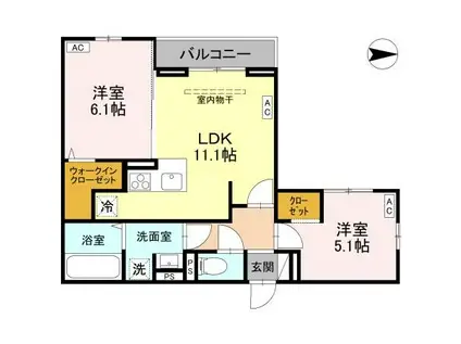 D-ROOM大林PJ(2LDK/2階)の間取り写真