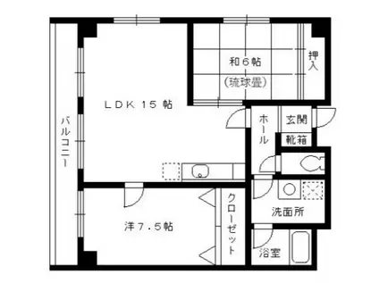 プラチナ福岡ビル(2LDK/5階)の間取り写真