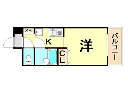 立花アスペンハウス(1K/4階)の間取り写真