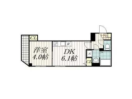 カイテキースⅤ(1DK/5階)の間取り写真