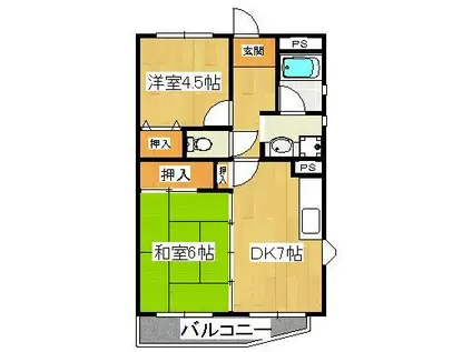 ビラシティ鈴木(2DK/3階)の間取り写真