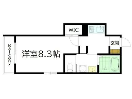 京王井の頭線 東松原駅 徒歩10分 2階建 築1年(1K/1階)の間取り写真