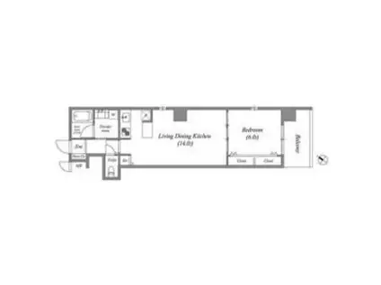 BROAD阿倍野阪南町RESIDENCE(1LDK/5階)の間取り写真