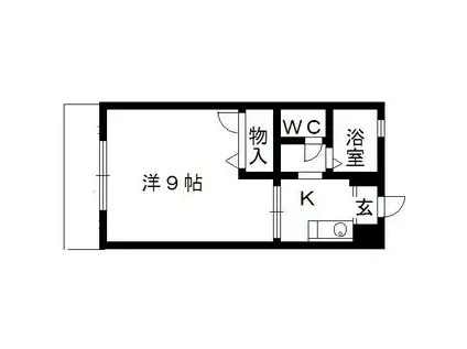 グランシャリオII(1K/1階)の間取り写真