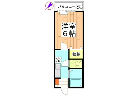 ハイツ・ソレイユ(1K/2階)の間取り写真