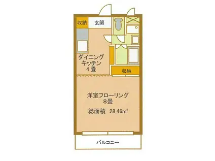 スカーレットハイム(1K/1階)の間取り写真