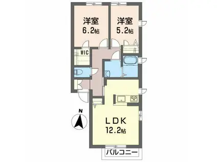 アルフラット(2LDK/2階)の間取り写真