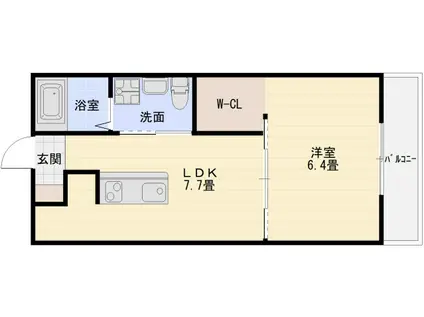 ステイザハウス河内国分(1LDK/3階)の間取り写真