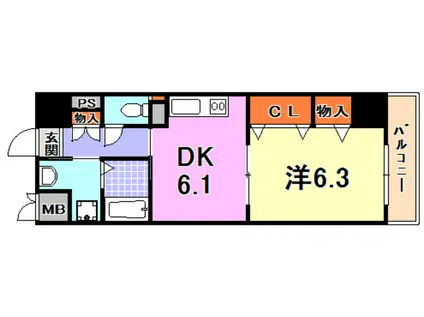 EIGHT KOBE(1DK/7階)の間取り写真