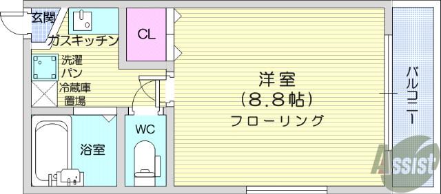 BRIO TERACCE 泉中央(1K/2階)の間取り写真