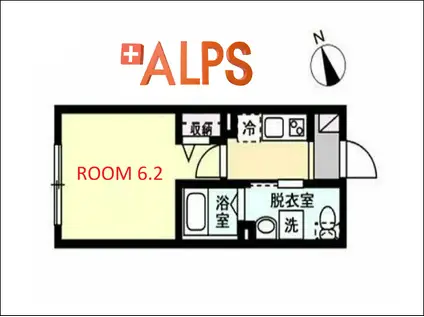 ベイルームSAAS FEE(1K/2階)の間取り写真