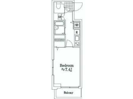 VERONA池袋本町LUSSO(1K/2階)の間取り写真