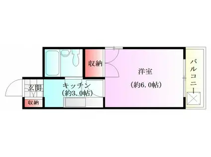 東雲本町ビル(1K/3階)の間取り写真