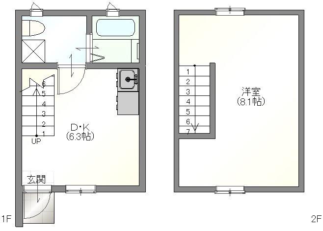 IKKA豆津 A(1DK/1階)の間取り写真