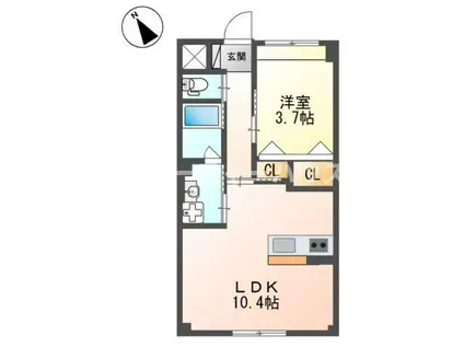 ルミナスステージ(1LDK/2階)の間取り写真