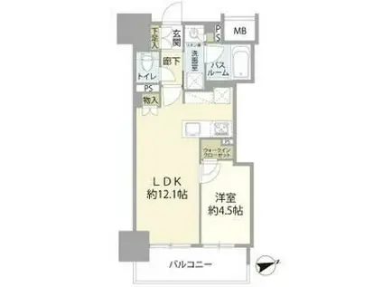 オープンレジデンシア池下THE ONE(1LDK/8階)の間取り写真