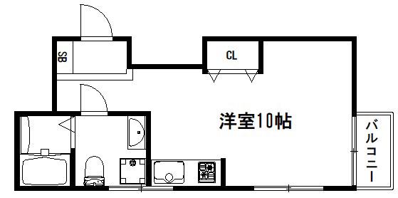 京峰ビル(ワンルーム/3階)の間取り写真